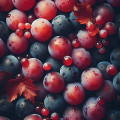 Close up of raw organic sweet red grapes background, wine grapes texture, Healthy fruits Red wine grapes background, top view