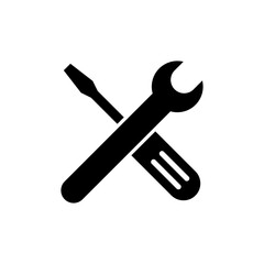Repair tools icon symbol for apps and websites. tool sign and symbol. setting icon. Wrench and screwdriver. Service