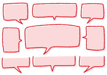 クレヨン素材　手描きのふきだしセット