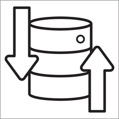 Data center icon. Business data server icon. Icon symbol compatible for hard disk, online storage, online computing. Vector illustration.