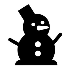 A simple black illustration of a snowman, perfect for winter themes.