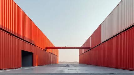 Fototapeta premium red cargo container