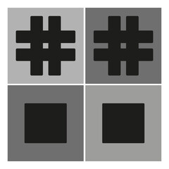Hashtag grid icon. Square block symbol. Minimal contrast design. Vector shape pattern.