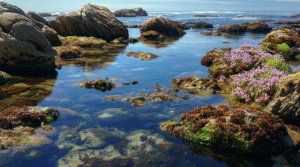 Fototapeta premium Coastal pool with rocks and plants