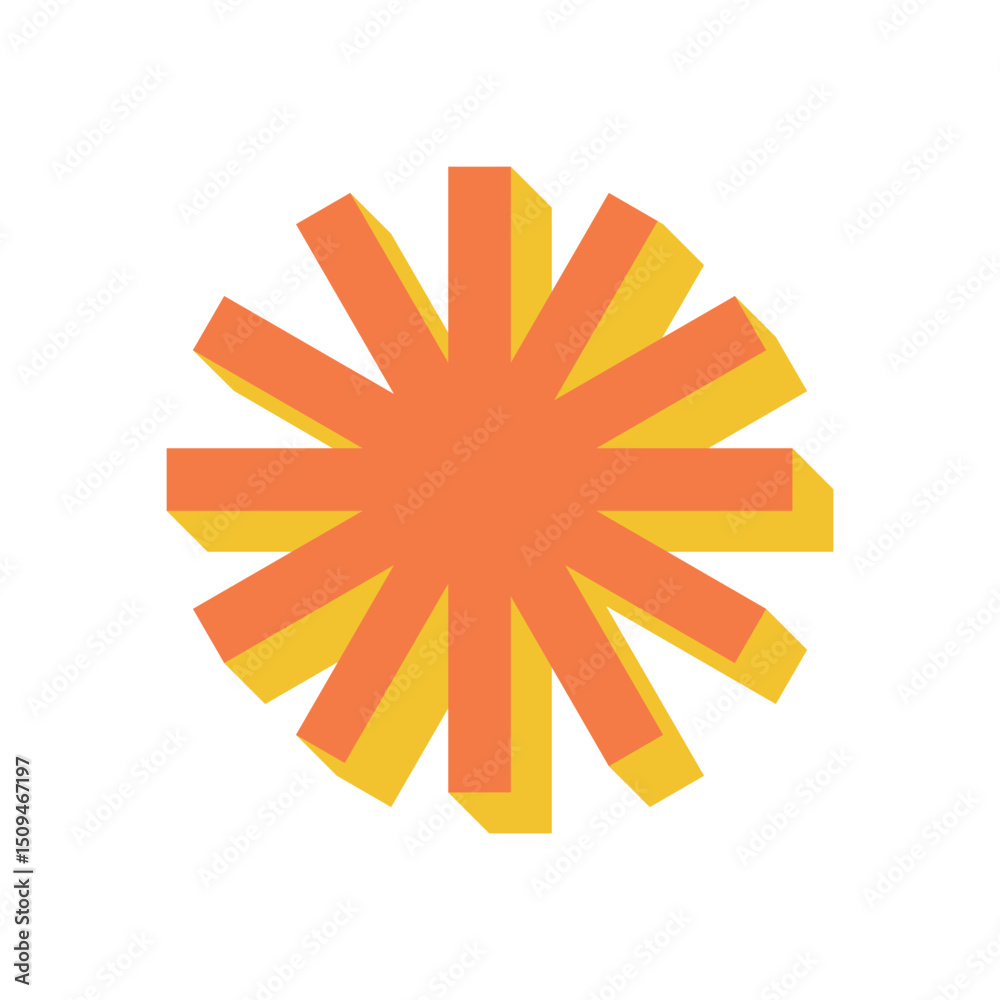 Canvas Prints bold abstract star shape. modern geometric icon element. a flat, brutalist design with shadow, perfe