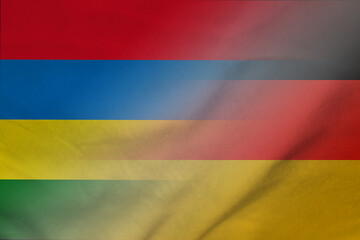 Mauritius and Germany political flag international contract DEU MUS