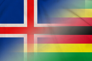 Iceland and Zimbabwe state flag international negotiation ZWE ISL