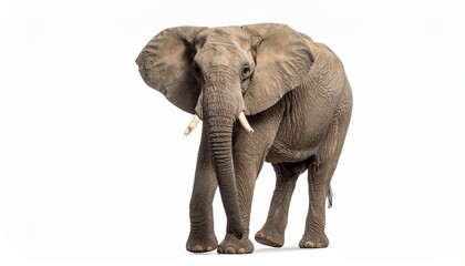 Fototapeta premium African elephant isolated on white background