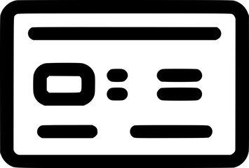 Obraz premium An outline of a rectangular interface with simplified text and menu icons