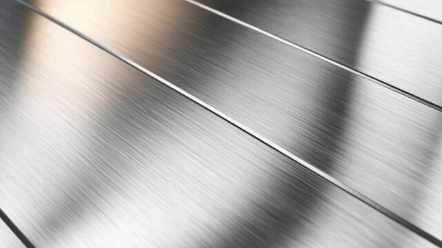 Abstract brushed metal texture with parallel lines and reflective surfaces background