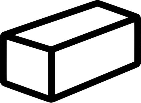 A white rectangular cuboid outlined in bold black lines