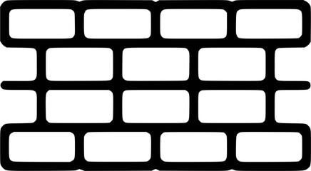Outline of a brick wall pattern with rounded corners