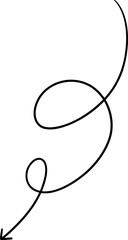 Black Hand Drawn Curved Arrow With Loop