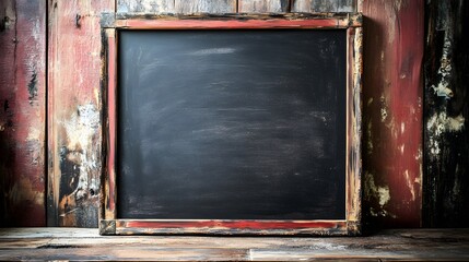 Rustic Wooden Blackboard Blank Menu Sign Vintage