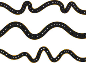 Curvy Road Top View Clipart