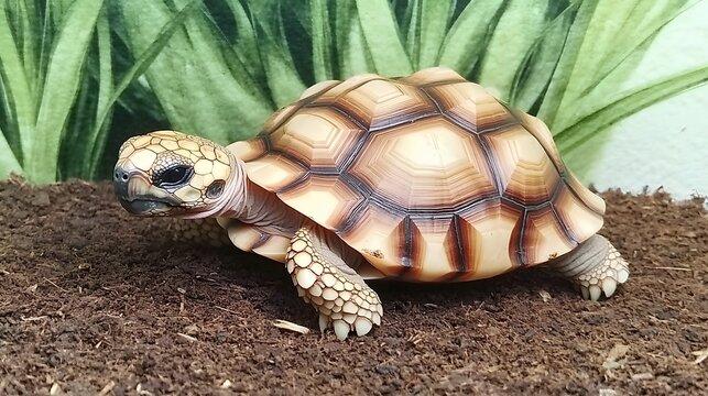 Adorable Baby Tortoise Shell Closeup Photo
