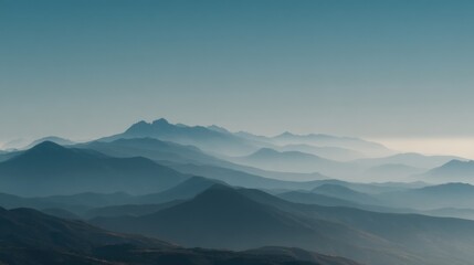 Obraz premium Misty mountain range landscape