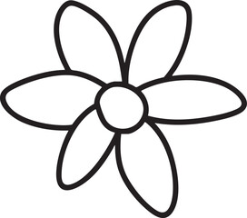 Obraz premium simple outlined flower blooms on a white background.