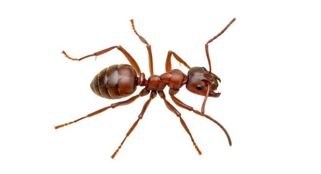 Detailed Closeup of a ReddishBrown Ant Six Legs Extended