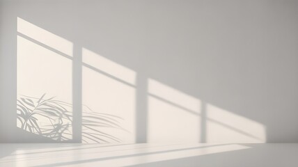 Fototapeta premium Sunlight Casting Shadows on White Interior Wall