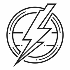 Bold lightning bolt icon in circular design element