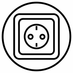 Naklejka premium Electrical outlet icon power socket plug symbol design