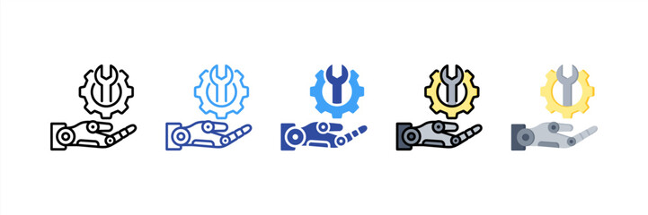 Fototapeta premium Maintenance Multi Style Icon Set