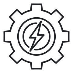 Gear icon representing power efficiency and energy optimization