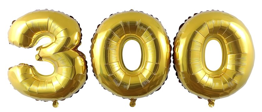 Gold number balloons 300