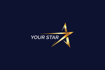 Abstract Star Gold Logo Concept for Celebrities, Award, Education, Achievement Luxury Brand Identity