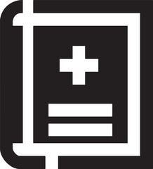 Fototapeta premium white book displays a plus sign and horizontal lines.