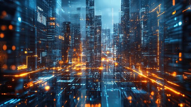 Investment Banking visual concept showcasing innovation digital tools strategy data growth tech success design
