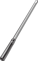 Obraz premium sleek metallic rod extends vertically against a white background.