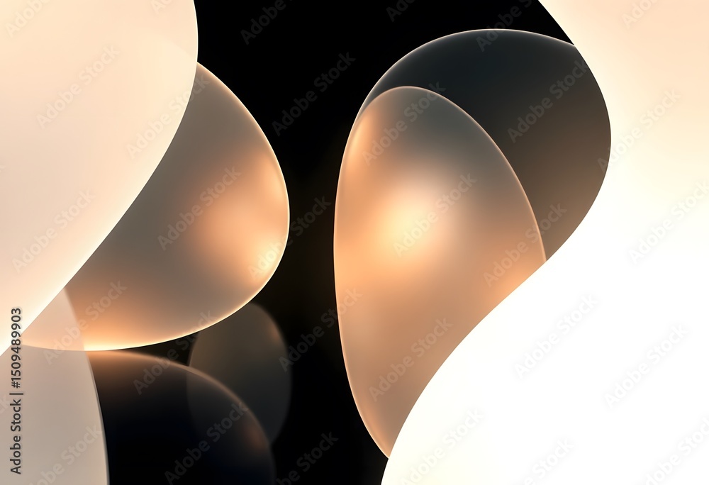 Poster gentle light dances within, abstract forms create a sense of calm, smooth gradients enhance the visu