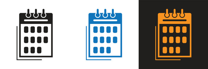Monthly calendar icon design with white background. Monthly calendar icon