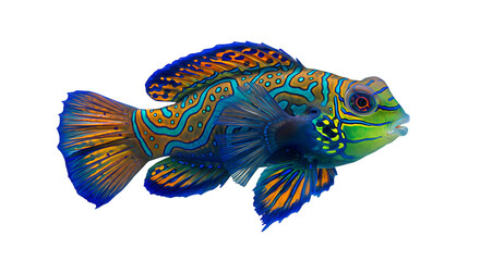Obraz premium Exquisite Mandarin Dragonet Displaying Vibrant Colors and Intricate Patterns