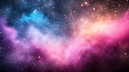 Obraz premium Colorful Nebulae Space Background with Stars Glow with Abstract Universe Illustration.