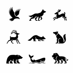wild animals silhouettes