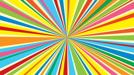 集中線 サンバーストの背景素材/カラフル