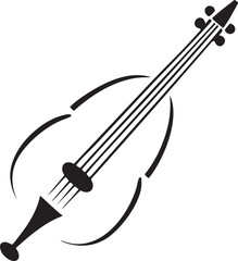 Fototapeta premium stylized black and white outline of a stringed instrument.
