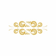 Obraz premium Decorative elements elegant golden symmetric swirled shapes