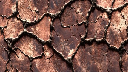 Abstract Cracked Earth Texture Brown Dried Ground Desert