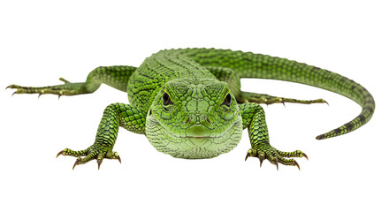 Naklejka premium Vibrant Emerald Lizard Closeup Scaled Skin and Claws