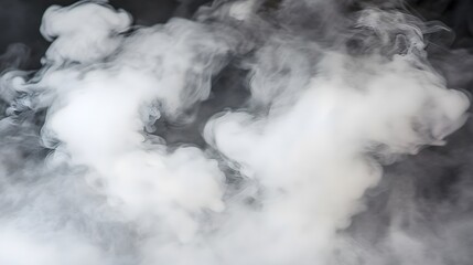 Naklejka premium Abstract White Smoke Clouds on Black Background Texture