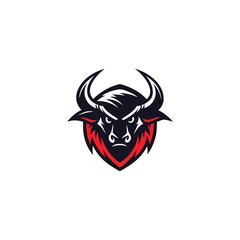 Fototapeta premium Bull Attack Logo. Brave and Aggressive Bull Design for Bold Business Branding