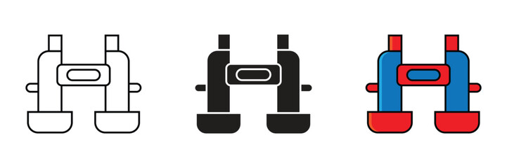 Military binoculars icon design white background. Military binoculars icon vector