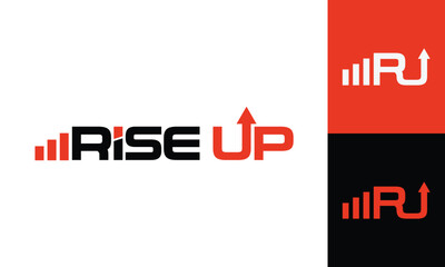 Rise up RU monogram logo design