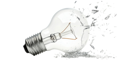  Classic Clear Glass Light Bulb with Metal Base Isolated on White Background