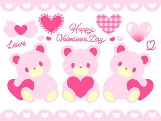 バレンタインクマピンク