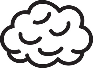 Obraz premium simple outlined cloud shape with gentle curves.